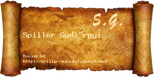 Spiller Györgyi névjegykártya
